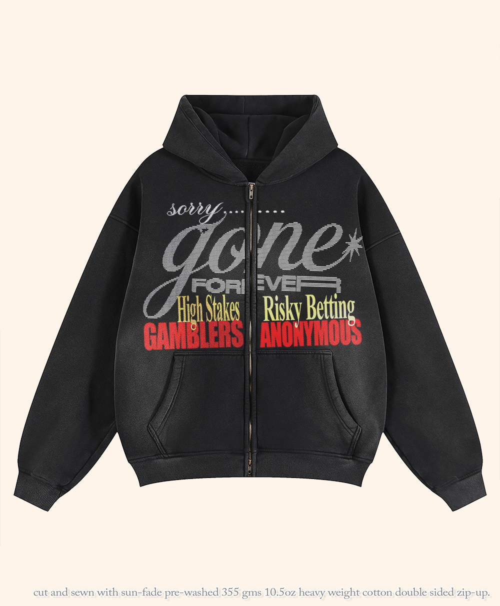 Gamblers Anonymous Double Sided Zip Up